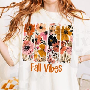 Boho Fall PNG, Fall Vibes PNG, Happy Fall Design Trendy Autumn fall floral design,fall flowers png,boho floral Digital Download Shirt Design image 10