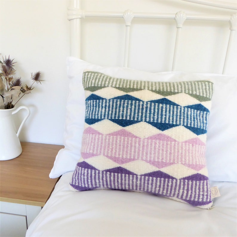 Handwoven Cushion 100% Wool image 2