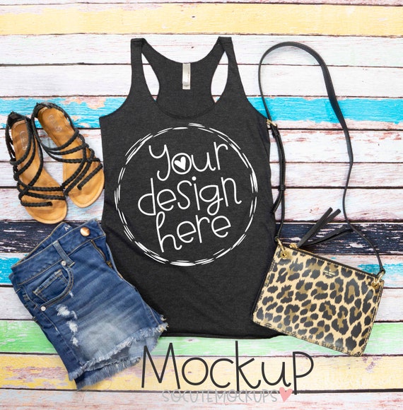 T-Shirt Mockup Ladies Gray Tank Top Mock Up Bella T-Shirt Mockup Ladies Gray Tank Top Mock Up Bella