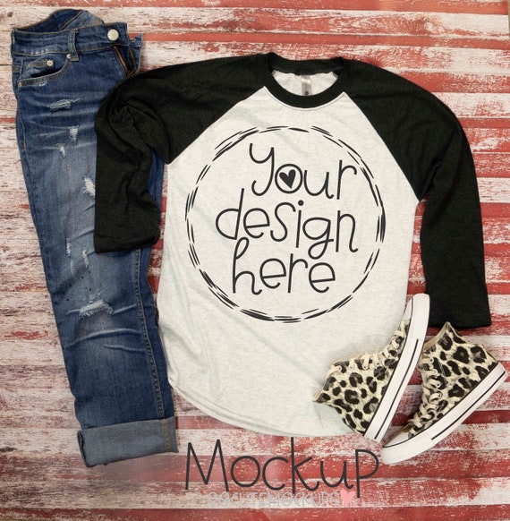 Baseball T Mockup 3 4 Sleeve Next Level T-Shirt