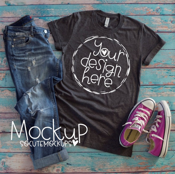 Shirt Mockup Bella Canvas Gray T-Shirt Mockup Ladies T Shirt Mockup Bella Canvas Gray T-Shirt Mockup Ladies T
