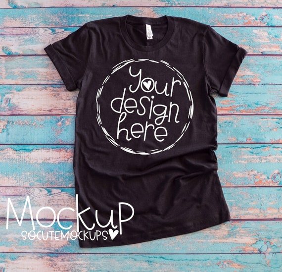 Bella Canvas Black T-Shirt Mockup Girls Shirt Mockup