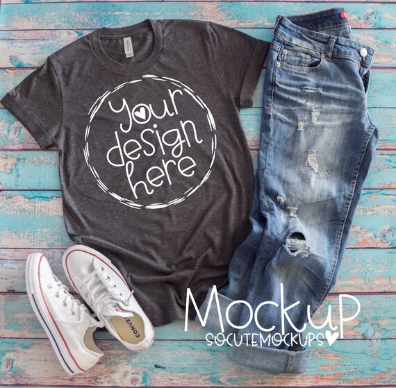 T-Shirt Mockup Gray Bella Canvas T-Shirt Mockup Ladies T T-Shirt Mockup Gray Bella Canvas T-Shirt Mockup Ladies T