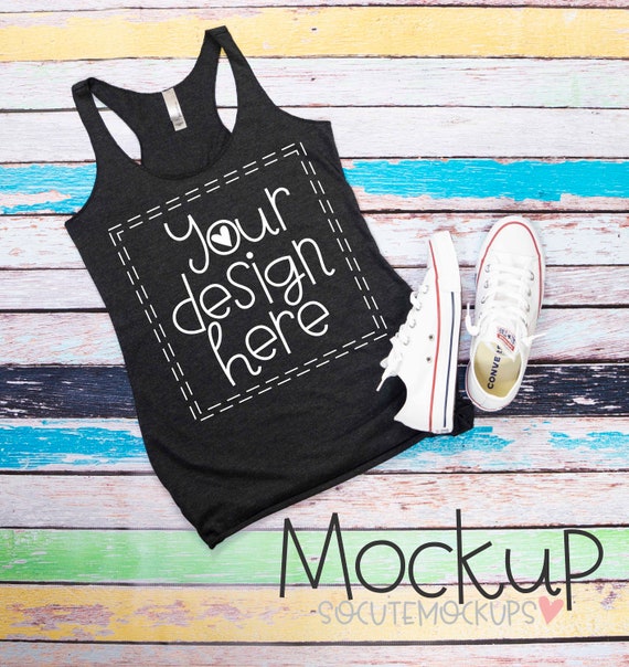 T-Shirt Mockup Bella Canvas Gray Tank Top Mockup Ladies
