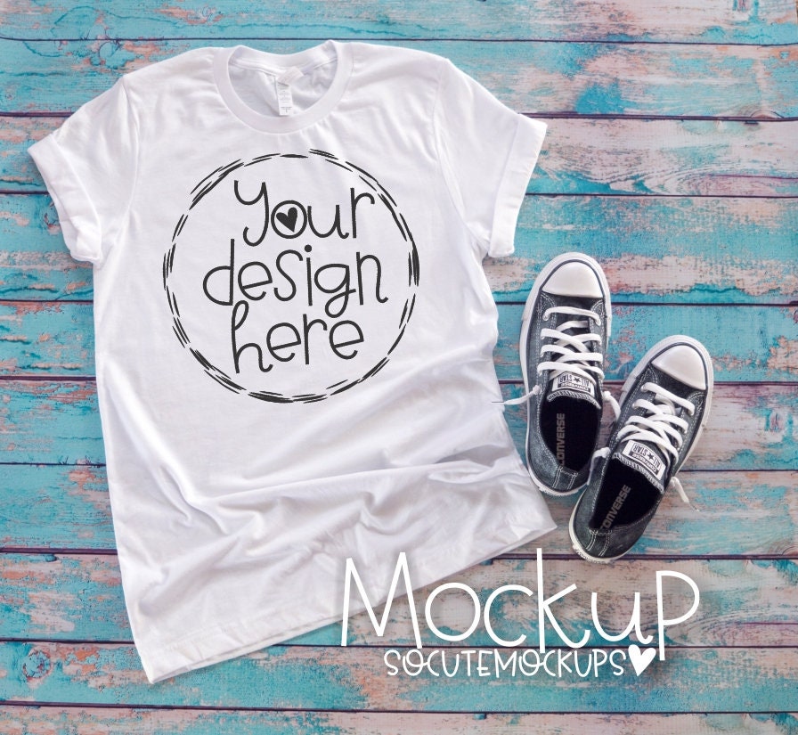 Download Bella canvas white t shirt mock up White T shirt mockup | Etsy
