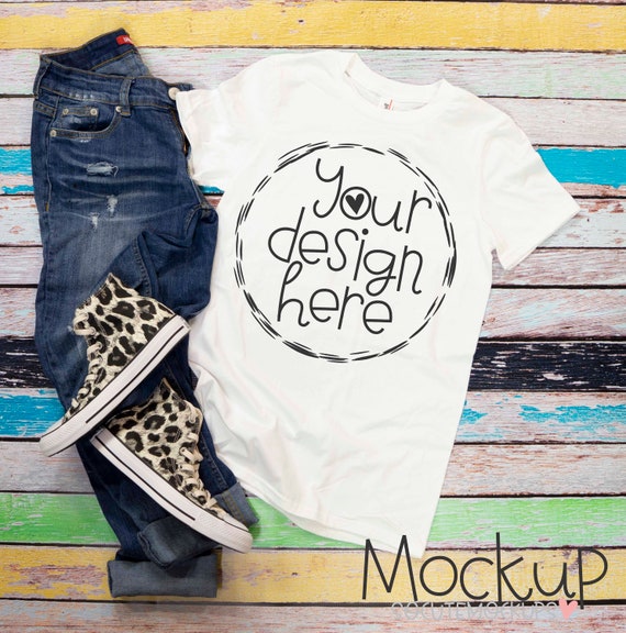 White T Shirt Mockup White Flat Lay Shirt Mockup Design Etsy