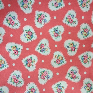 Cath Kidston, Sweetheart Rose, 100% Cotton Duck Fabric By The Metre