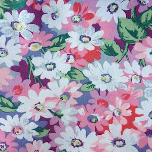 Cath Kidston, margherite dipinte, tessuto di anatra di cotone laminato al 100% by the metre