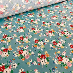 Cath Kidston, Clifton Rose Blue, 100% cotone tessuto per merceria al metro