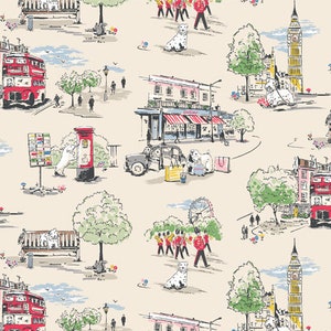 Cath Kidston, Billie Goes To Town, 100% Laminated Cotton Duck Fabric By The Metre