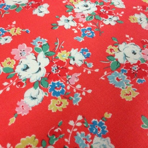 Cath Kidston, Clifton Rose Red, 100% cotone tessuto per merceria al metro