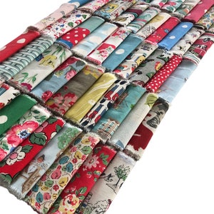 50 pezzi Cath Kidston Patchwork Square DYS Tessuto 100% Cotone Anatra [10 cm x 10 cm e 25 cm x 25 cm]
