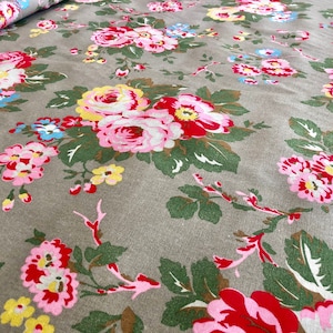 Cath Kidston, Candy Flower Yellow, 100% cotone tessuto anatra al metro
