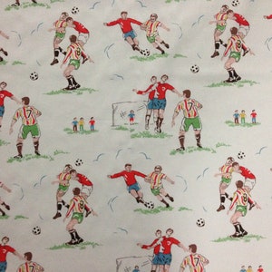Cath Kidston, Vintage Football, 100% Cotton Haberdashery Fabric By The Metre