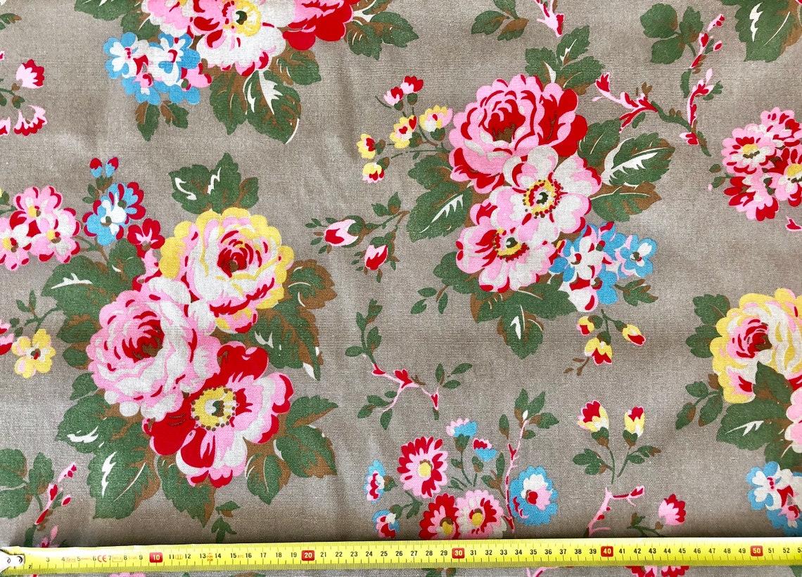 Cath Kidston Candy Flower Yellow 100 Cotton Duck Fabric By Etsy