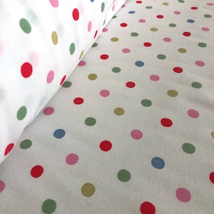 Cath Kidston, Button Spot Multicolor, Tessuto 100% cotone Duck al metro