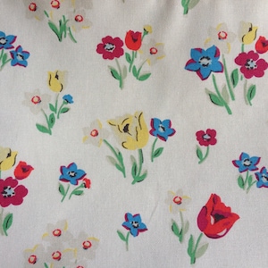Cath Kidston, Paradise Bunch White, tessuto 100% cotone al metro