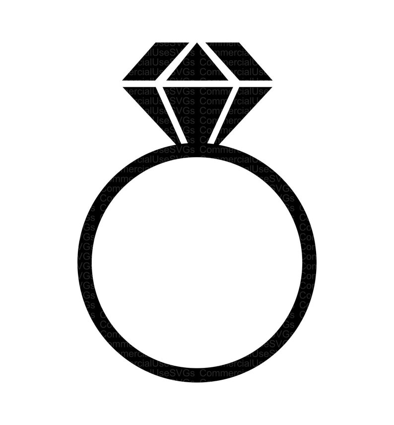 Download Art Collectibles Clip Art Diamond Ring Monogram Frame Svg Commercial Use Engaged Engagement Wedding Ring Cut File Cricut Silhouette Svg Png Dxf Files