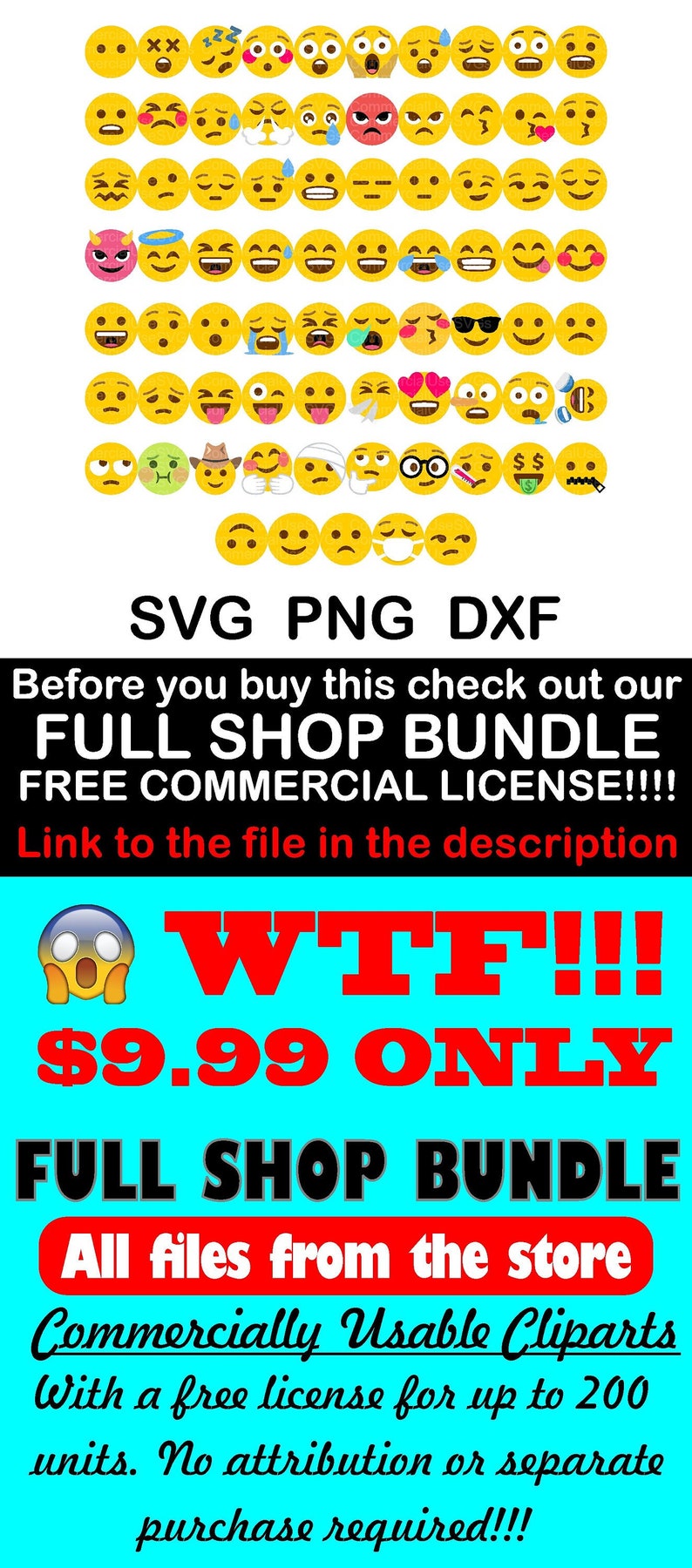 Download Free Smiley Faces Svg Commercial Use Emoji Clip Art Smiley Etsy SVG Cut Files