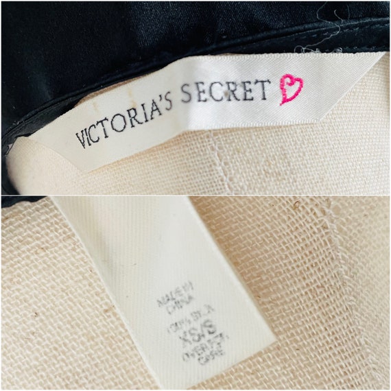 Vintage 90s Victoria's Secret Black 100% Silk & L… - image 9