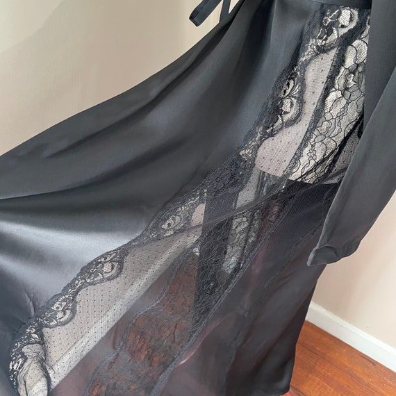 Vintage 90s Victoria's Secret Black 100% Silk & L… - image 8