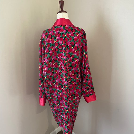 Vintage Victoria's Secret Red Pink Floral Satin B… - image 6