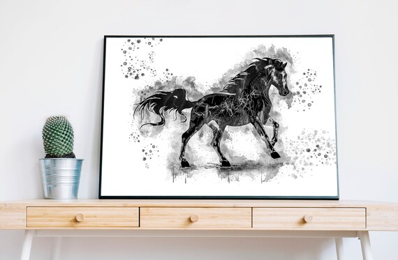 Poster Wall Art Horse Art Print // Canvas Print Home Decor
