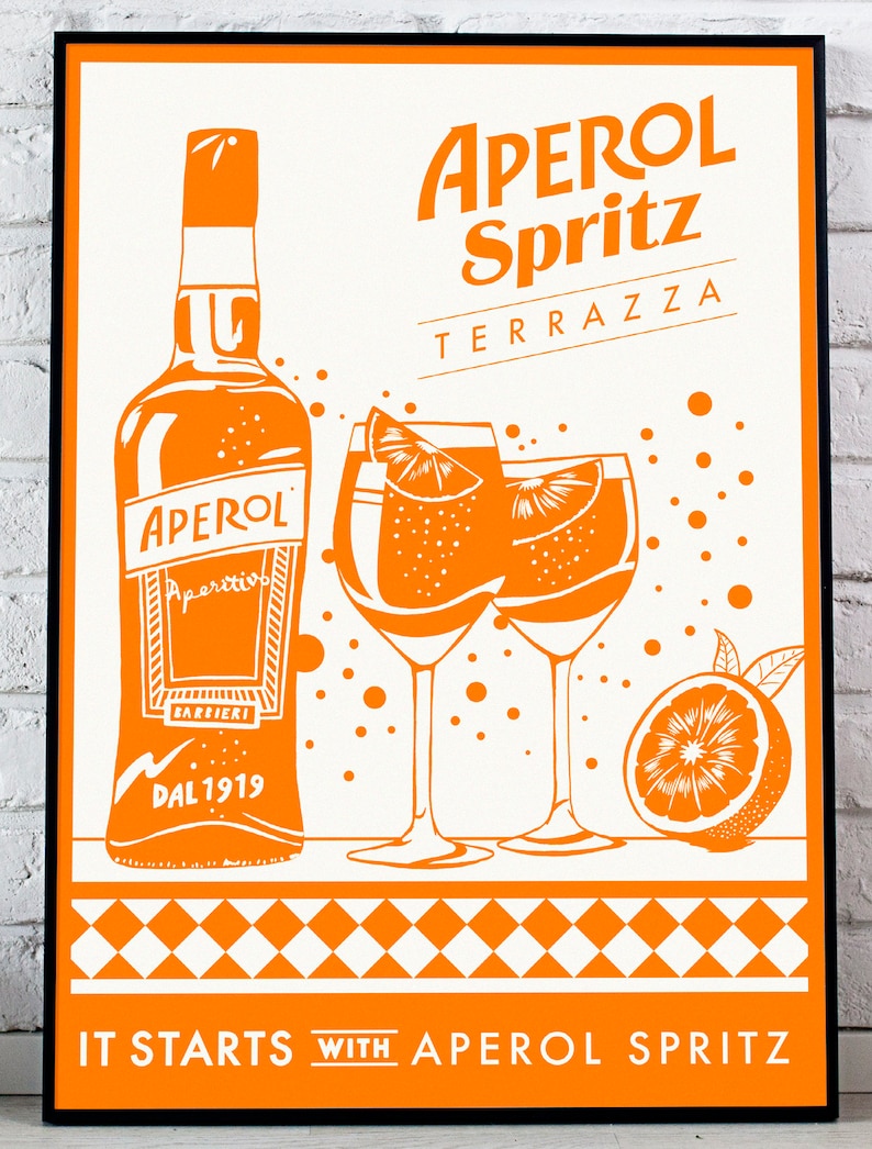 Art Print Poster //Canvas APEROL APERITIVO POSTER ALCOHOL DRINK