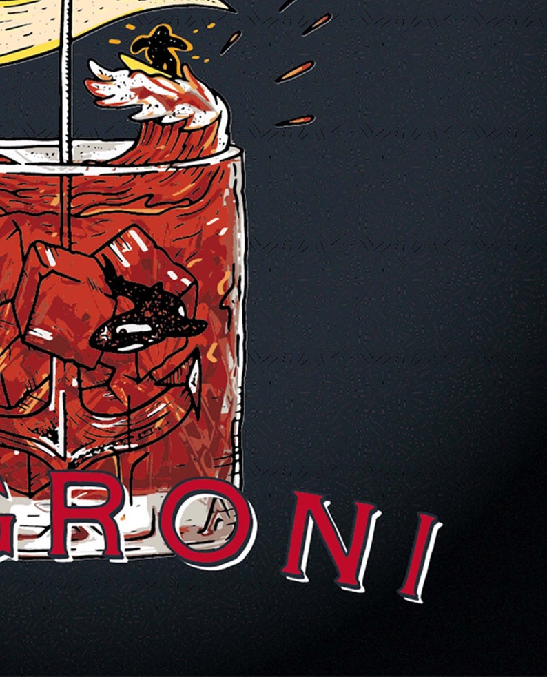 Negroni cocktail poster print poster canvas art print poster | Etsy