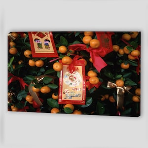 Tangerine Tree Decorated for Chinese New Year print poster for | Etsy