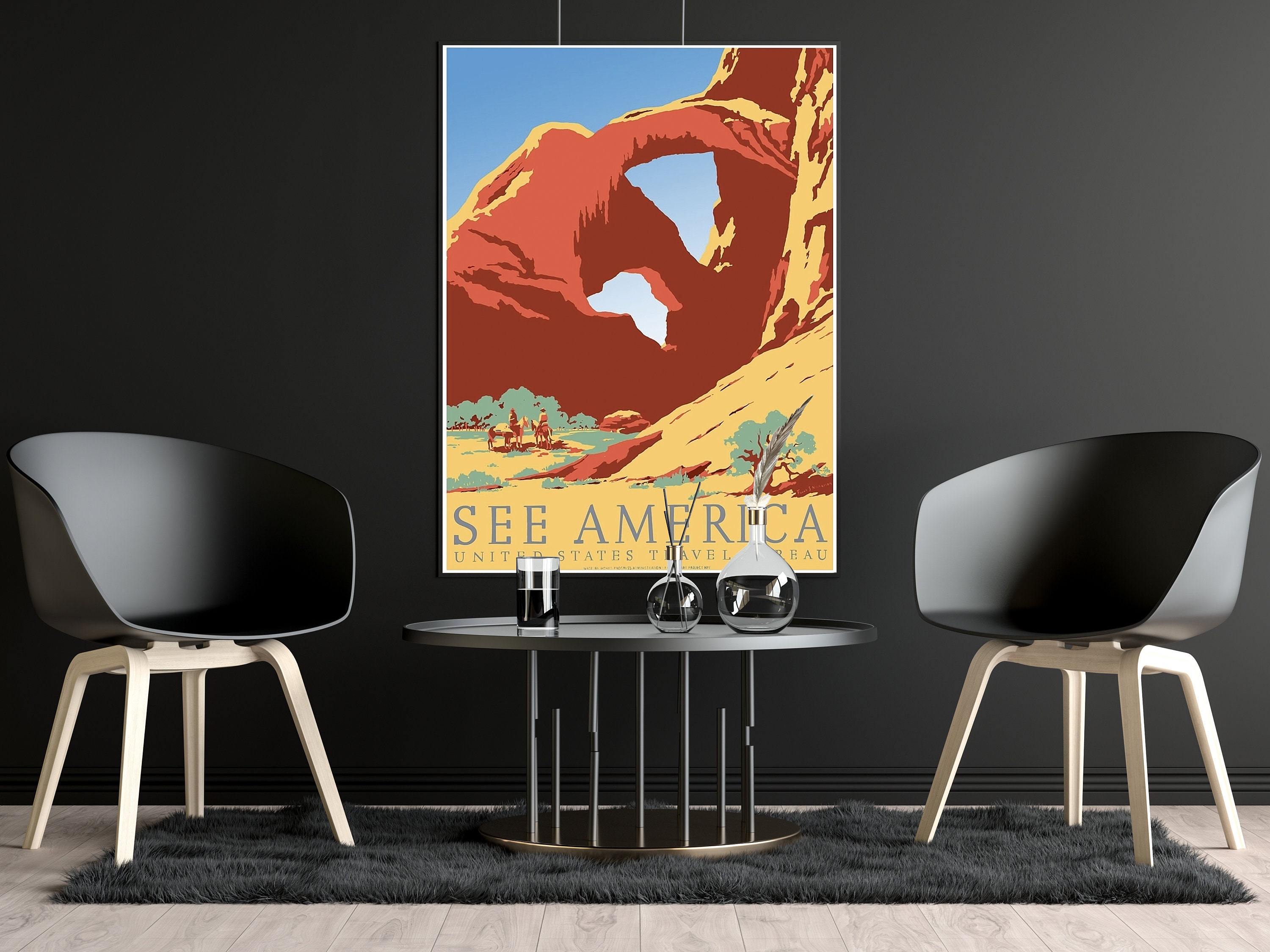 united-states-travel-bureau-print-poster-canvas-art-print-etsy