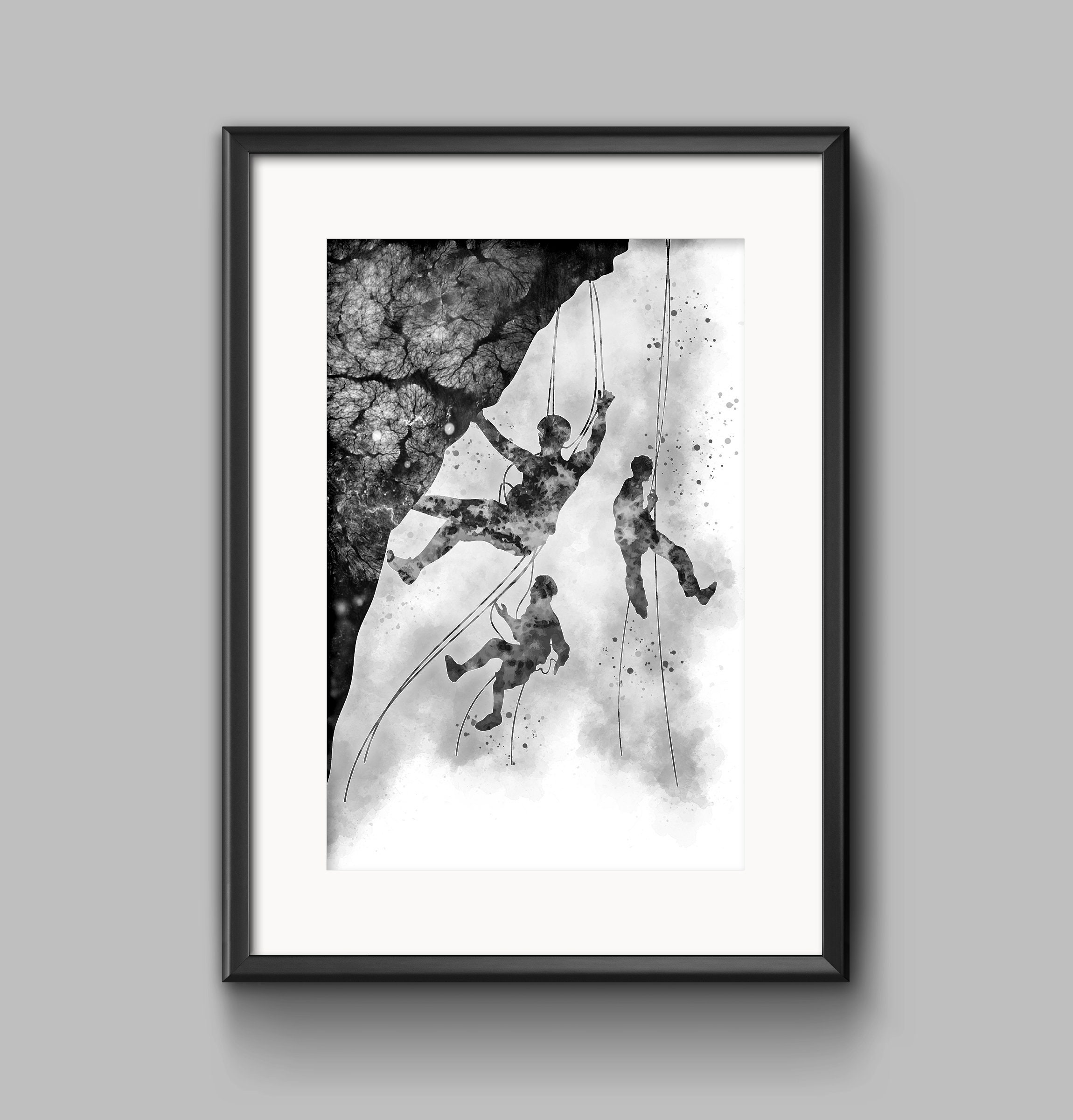 Rock climbing extreme sport poster canvas art print poster for Etsy