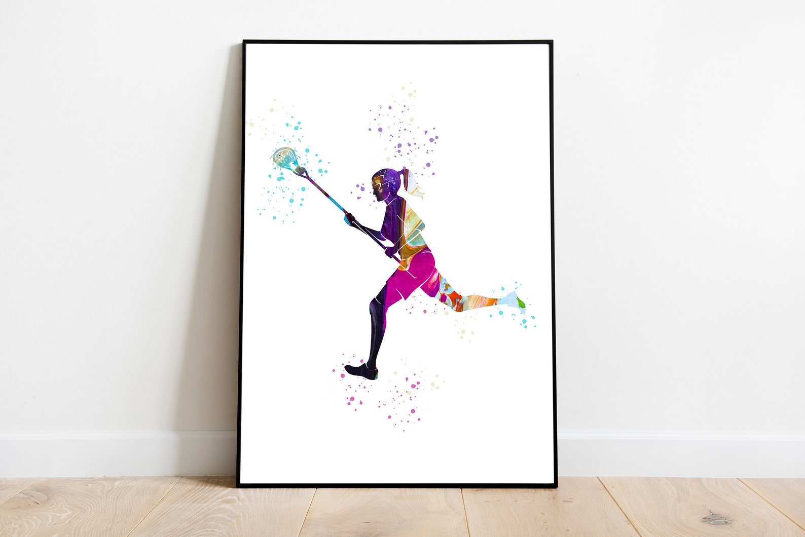 Sport woman Lacrosse player poster print poster canvas art Etsy