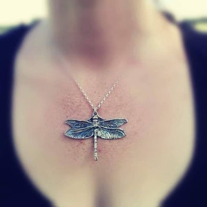 Silver Hawker Dragonfly pendant