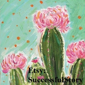 4 TOVAGLIOLI PER DECOUPAGE, CACTUS, Tovaglioli di carta per decoupage, Floreale rosa, Tovaglioli di carta, Tovaglioli decorativi con fiori, Tovaglioli per il pranzo