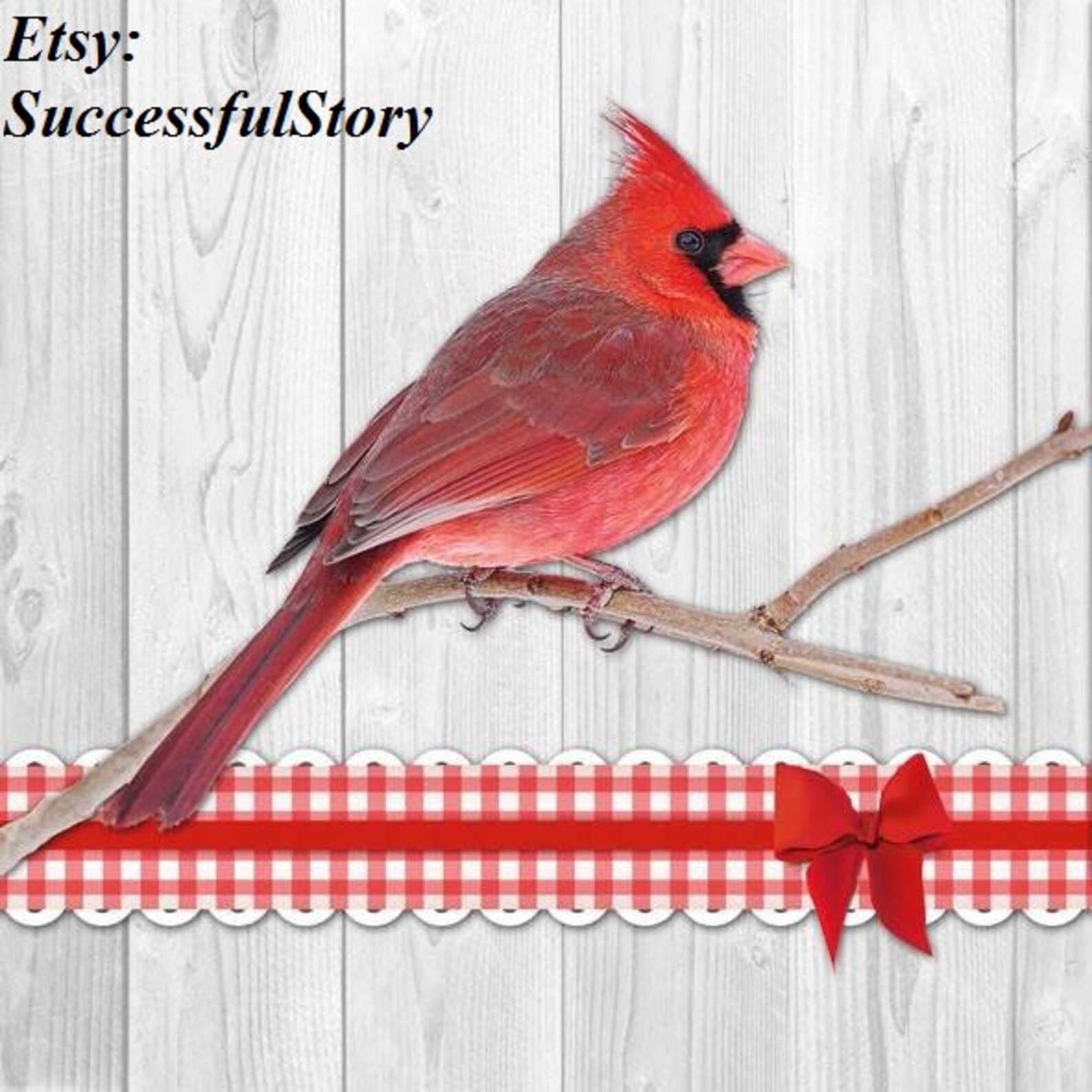 4 Red Bird Paper Napkins For Decoupage Gray Red Paper Napkins Etsy