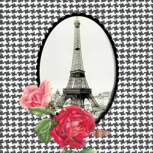 6 servetten 3 verschillende motieven, decoratief servet PARIS, papieren servetten voor decoupage LONDEN, rood zwart, papieren servetten, snijservetten,