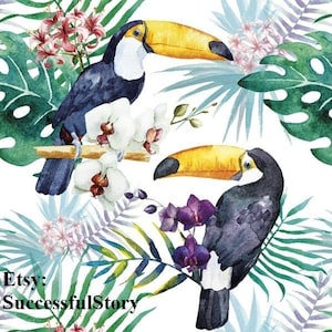 5 Guardanapos Decoupage PÁSSAROS Guardanapos de Papel Para Decoupage Guardanapos de Papel Guardanapos de Papel Botânicos Guardanapos Decorativos Florais Papel de Seda Colagem