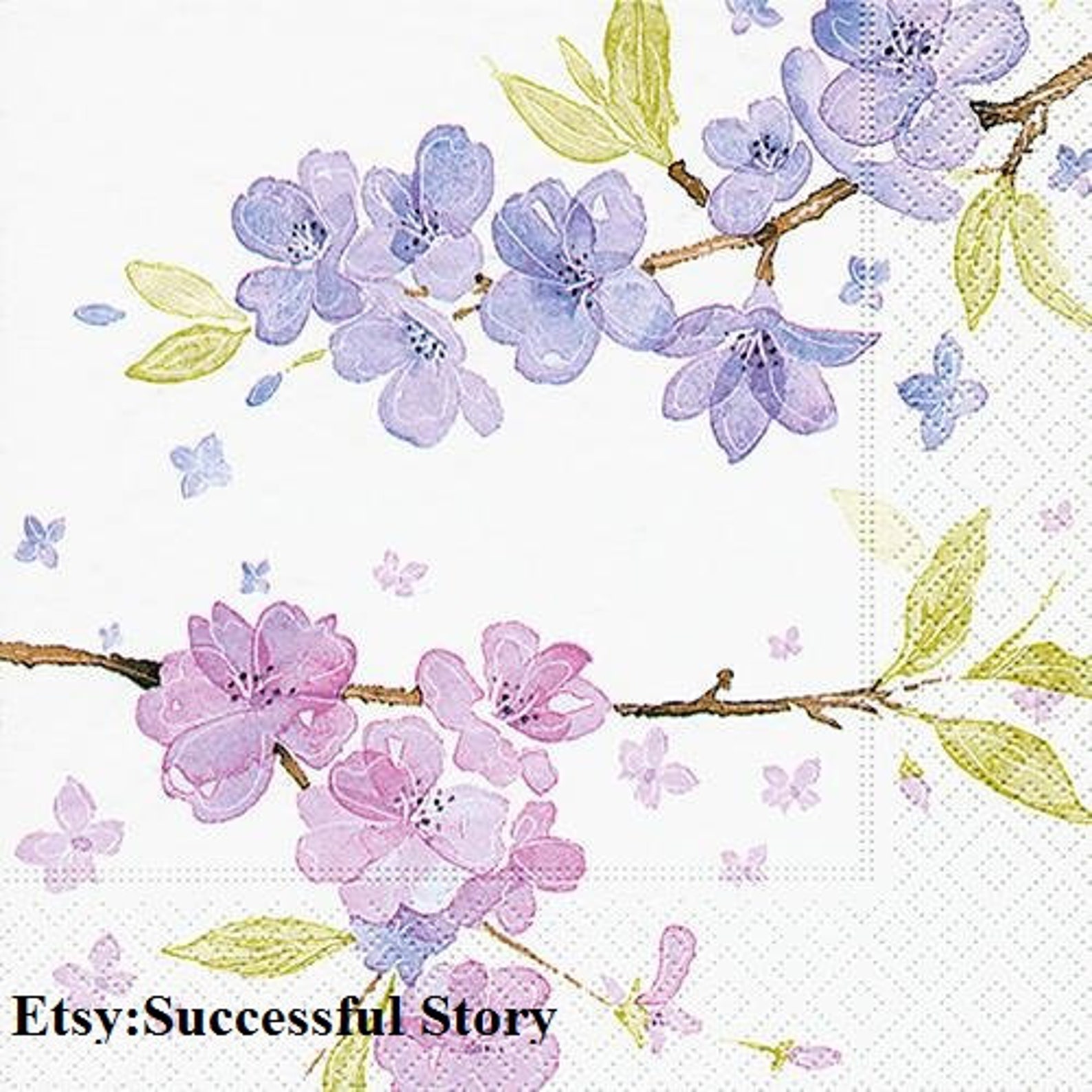 4 Decoupage Napkins Pastel Floral Paper Napkins Para Decoupage Etsy