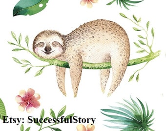 2 single paper napkins Decoupage Crafts Collection sloth Animals Jungle tropic 