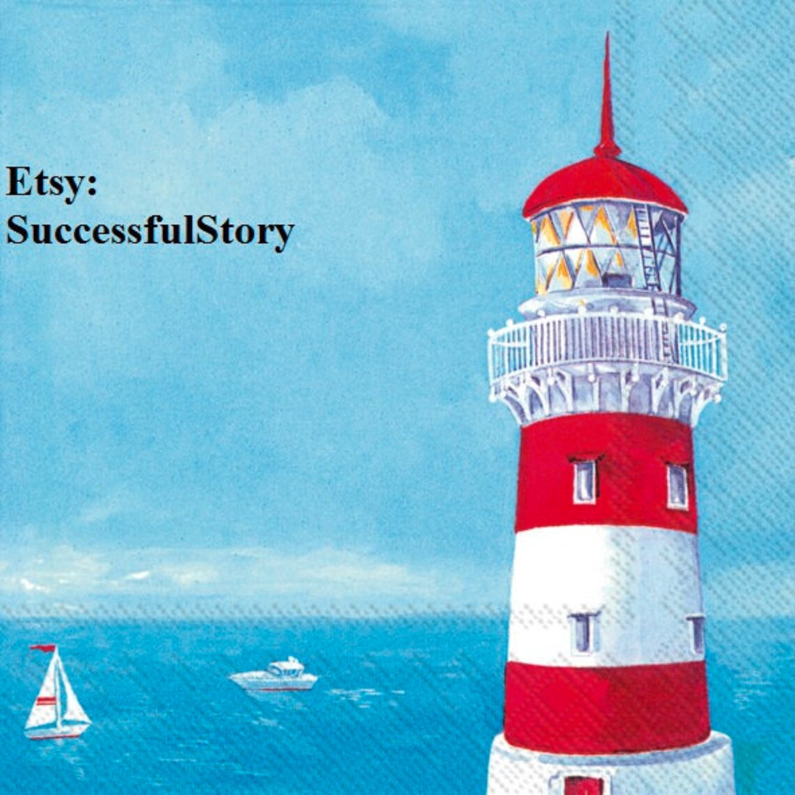 4 Decoupage Napkins LIGHTHOUSE Paper Napkins For Decoupage Etsy