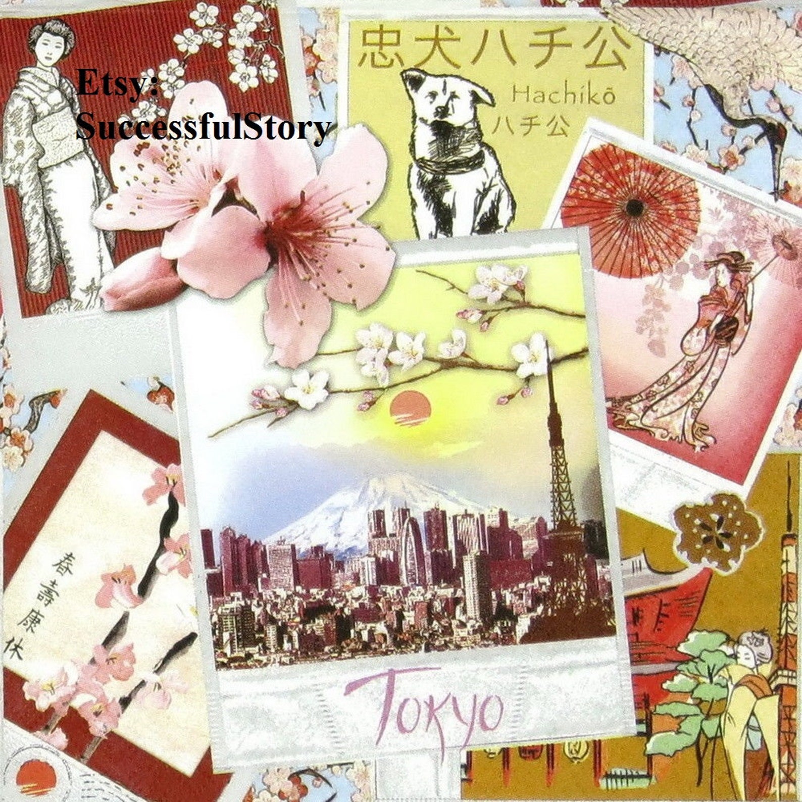 5 TOKYO Decoupage Napkins Asia Japan Paper Napkins For Etsy
