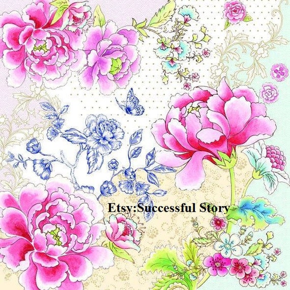 4 X Solo Papel Servilletas Para Decoupage elaboración De Fiesta Flores Patrón Peonía 12