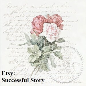 6 BUNCH OF ROSES, Tovaglioli di carta per decoupage, Vintage, Tovaglioli per decoupage, Floreali, Tovaglioli decorativi, Rose bordeaux, Tovaglioli di carta