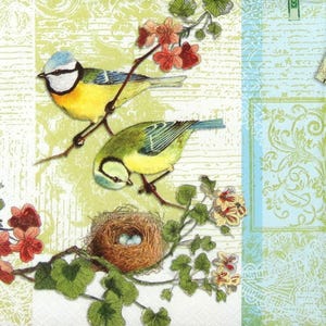 7  PAPER NAPKINS For Decoupage, BIRDS, Decoupage Napkins, Birds On The Branch, Paper Serviettes, Nest Eggs, Decoupage Paper, Japanese Style