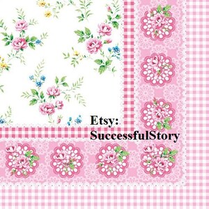 6 Papierservietten Für DECOUPAGE, Vintage Rosen, Weiß Rosa, Decoupage Servietten, Floral, Papierservietten, Dekoservietten