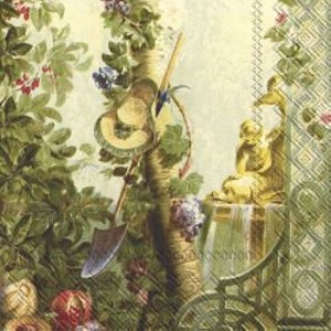 6 BERGL ZIMMER Papierservietten für Decoupage, Lunch Servietten, Botanical, Papierserviette, Vintage Papierservietten, Grün Beige, Decoupage Servietten