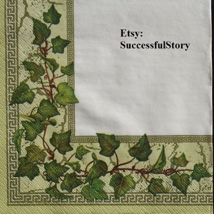 5 tovaglioli di carta edera per decoupage tovagliolo di carta tovaglioli vintage viticcio edera collage di piante di edera carta per decoupage scrapbooking