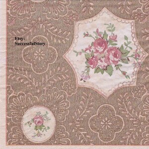 5 EPHEMERA FÜR SCRAPBOOKING, Decoupage Serviette, Blumen, Papierservietten für Decoupage, Vintage, Papierserviette, Shabby Chic, dekorative Serviette
