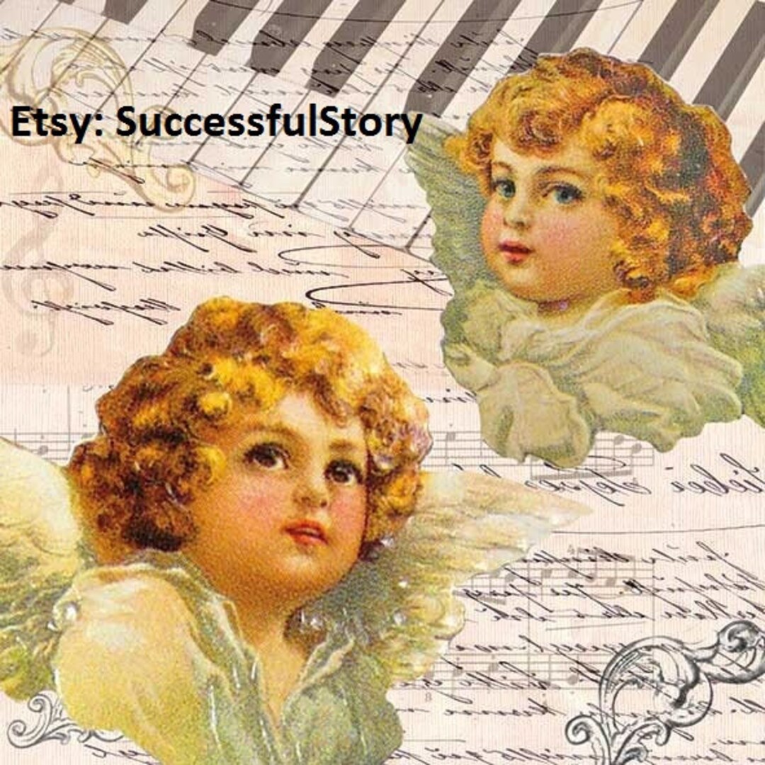 4 ANGELS NAPKIN for DECOUPAGE Music Decoupage Napkin Angels Etsy